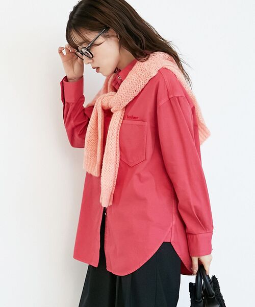 le.coeur blanc（ルクールブラン）の「刺繍カラーダブルポケットオーバーシャツ（シャツ/ブラウス・レディース・ピンク系その他/ダークグレー/サンドベージュ・38）」の21枚目の写真