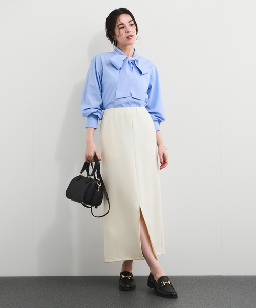 LE CERCLE par rope'（ルセルクルパーロペ）の「ブロードボウタイブラウス（シャツ/ブラウス・レディース・サックスブルー/ライトグレー/ホワイト・FREE）」の8枚目の写真