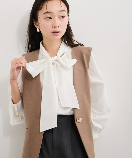ブロードボウタイシャツブラウス ブロードボウタイブラウス（シャツ/ブラウス）｜LE CERCLE par rope
