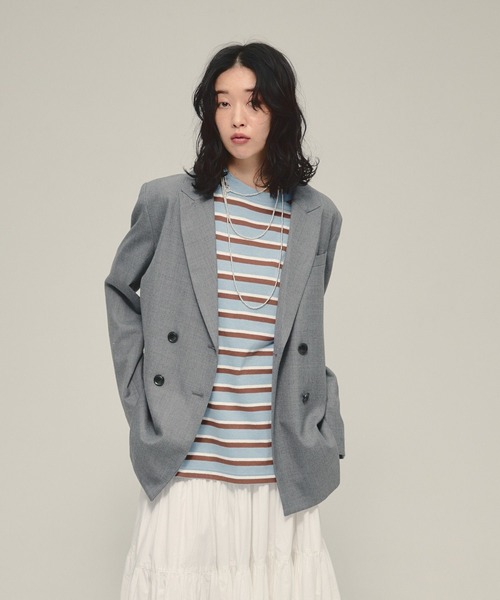 eL(エル)の「【eL】Daddy Jacket/580107(テーラードジャケット・レディース・ブラック/グレー・FREE)」の1枚目の写真