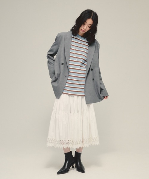 eL(エル)の「【eL】Daddy Jacket/580107(テーラードジャケット・レディース・ブラック/グレー・FREE)」の6枚目の写真