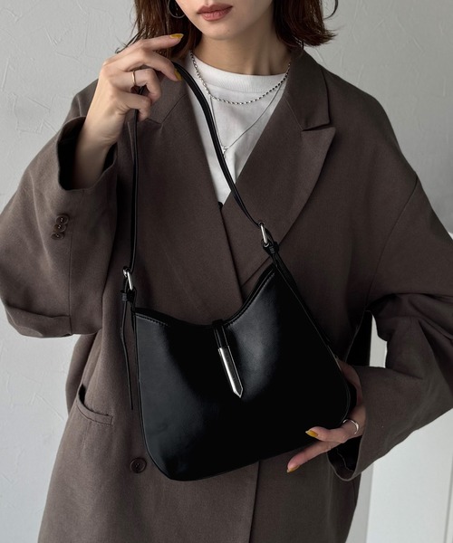 classicalelf（クラシカルエルフ）の「大人の余裕を魅せる。スウェードライクメタルパーツワンハンドルバッグ（ハンドバッグ・レディース・ブラウン/チャコール/ブラック・ONE SIZE）」の10枚目の写真