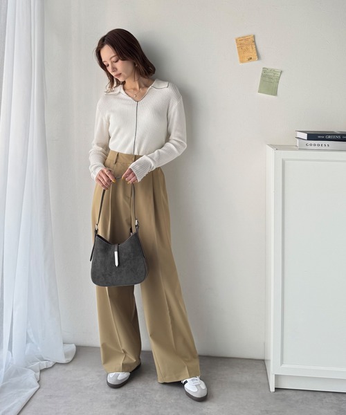 classicalelf（クラシカルエルフ）の「大人の余裕を魅せる。スウェードライクメタルパーツワンハンドルバッグ（ハンドバッグ・レディース・ブラウン/チャコール/ブラック・ONE SIZE）」の14枚目の写真