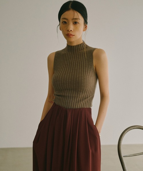 anuans(アニュアンス)の「ノースリーブウールリブニットトップス(ニット/セーター・レディース・モカ/ブラウン/アイボリー/ブラック/グレー/レッド・FREE)」の5枚目の写真