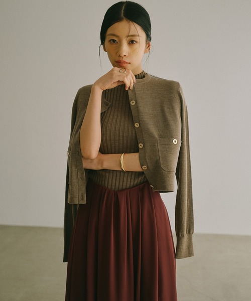 セール】ノースリーブウールリブニットトップス（ニット/セーター