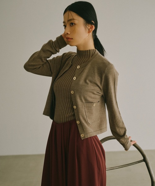 ノースリーブウールリブニットトップス（ニット/セーター）｜anuans