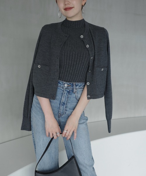 anuans(アニュアンス)の「ノースリーブウールリブニットトップス(ニット/セーター・レディース・モカ/ブラウン/アイボリー/ブラック/グレー/レッド・FREE)」の12枚目の写真