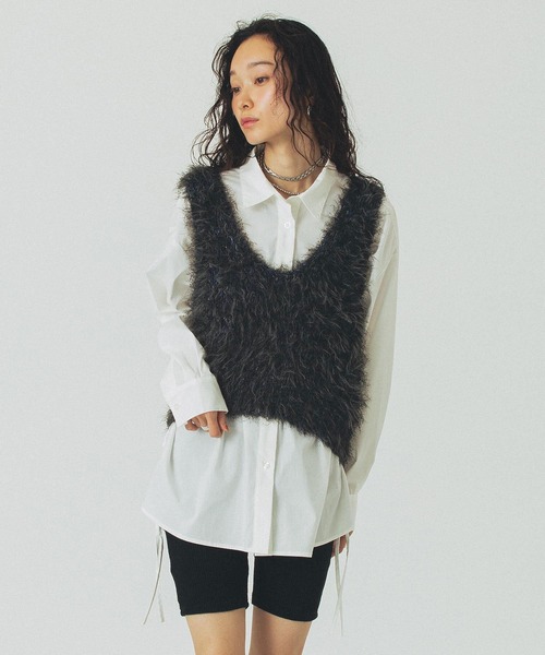 ROSE BUD(ローズバッド)の「STRIPE DRAWSTRING SHIRTS(シャツ/ブラウス・レディース・ネイビー/ホワイト/ブルー・ONE SIZE)」の19枚目の写真