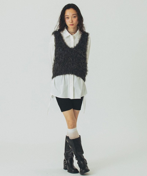 ROSE BUD(ローズバッド)の「STRIPE DRAWSTRING SHIRTS(シャツ/ブラウス・レディース・ネイビー/ホワイト/ブルー・ONE SIZE)」の20枚目の写真