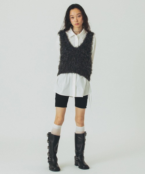 ROSE BUD(ローズバッド)の「STRIPE DRAWSTRING SHIRTS(シャツ/ブラウス・レディース・ネイビー/ホワイト/ブルー・ONE SIZE)」の21枚目の写真