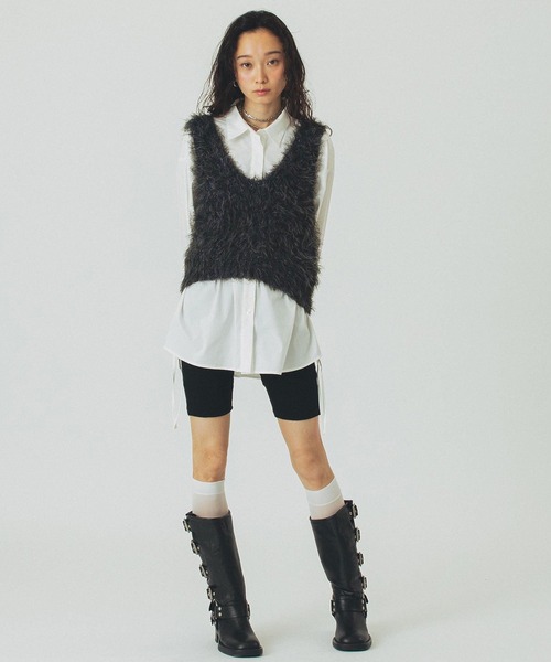 ROSE BUD(ローズバッド)の「STRIPE DRAWSTRING SHIRTS(シャツ/ブラウス・レディース・ネイビー/ホワイト/ブルー・ONE SIZE)」の22枚目の写真