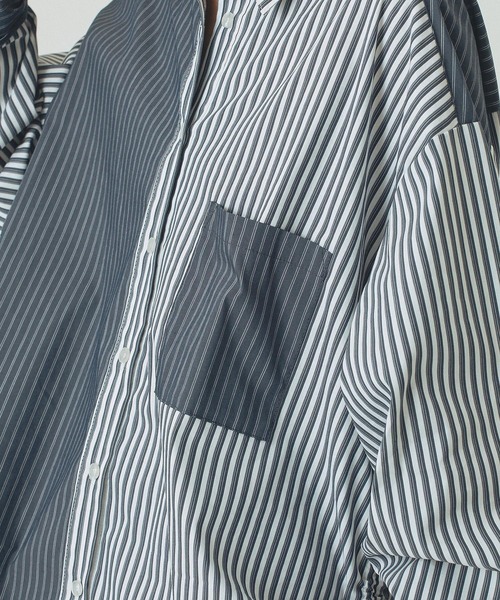 ROSE BUD(ローズバッド)の「STRIPE DRAWSTRING SHIRTS(シャツ/ブラウス・レディース・ネイビー/ホワイト/ブルー・ONE SIZE)」の5枚目の写真