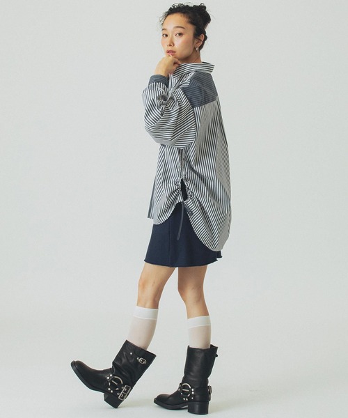 ROSE BUD(ローズバッド)の「STRIPE DRAWSTRING SHIRTS(シャツ/ブラウス・レディース・ネイビー/ホワイト/ブルー・ONE SIZE)」の12枚目の写真