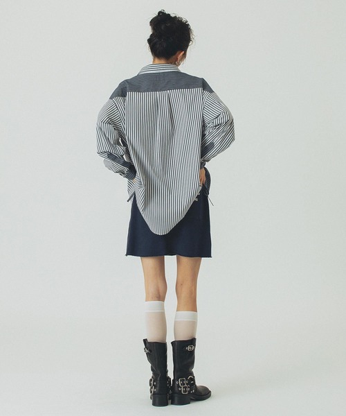 ROSE BUD(ローズバッド)の「STRIPE DRAWSTRING SHIRTS(シャツ/ブラウス・レディース・ネイビー/ホワイト/ブルー・ONE SIZE)」の13枚目の写真