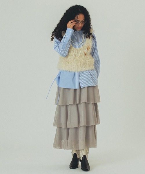 ROSE BUD(ローズバッド)の「STRIPE DRAWSTRING SHIRTS(シャツ/ブラウス・レディース・ネイビー/ホワイト/ブルー・ONE SIZE)」の17枚目の写真