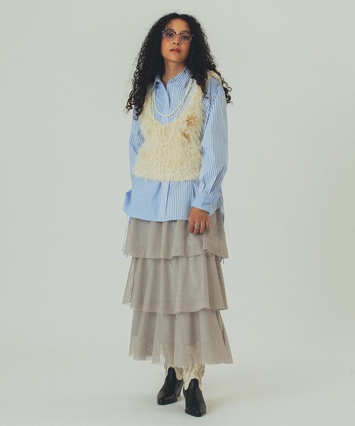 ROSE BUD(ローズバッド)の「STRIPE DRAWSTRING SHIRTS(シャツ/ブラウス・レディース・ネイビー/ホワイト/ブルー・ONE SIZE)」の18枚目の写真