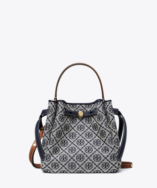 TORY BURCH(トリーバーチ)の「ロミー Tモノグラム バケットバッグ(ショルダーバッグ・レディース・ネイビー・ONE SIZE)」の3枚目の写真