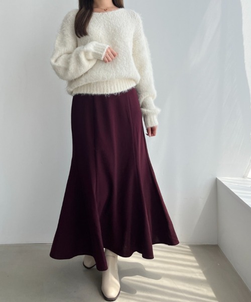 MISCH MASCH（ミッシュマッシュ）の「一部店舗限定 2025秋冬新作 ハイウエストマーメイドスカート（スカート・レディース・ブラック/ワイン/モカ・ﾌﾘ-）」の17枚目の写真
