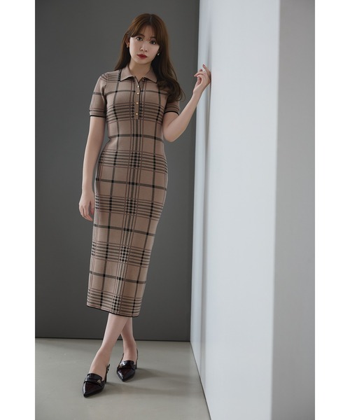 美品☆Her lip to ハーリップトゥ プレイドジャガードニット