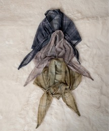 eim（エイム）の「sheer mesh check triangle scarf / シアーメッシュチェックトライアングルスカーフ（バンダナ/スカーフ）」
