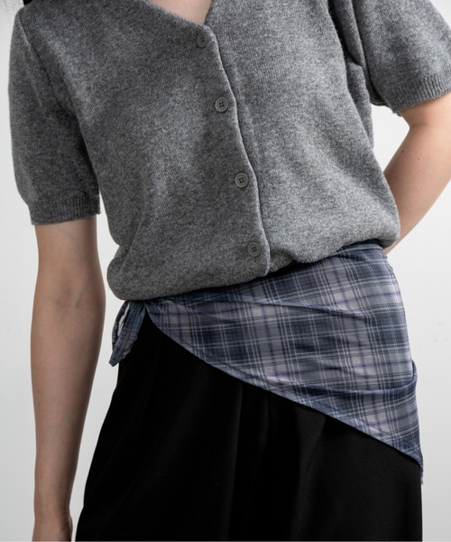 lawgy(ラウジー)の「sheer mesh check triangle scarf / シアーメッシュチェックトライアングルスカーフ(バンダナ/スカーフ・レディース・ブルー/グレイッシュベージュ/グリーン系その他・FREE)」の11枚目の写真