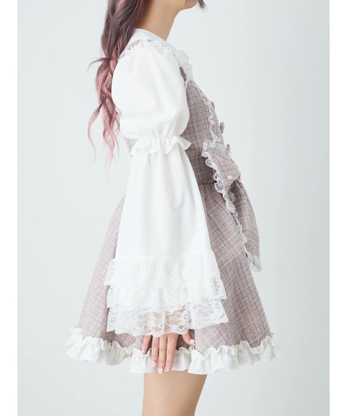 Ank Rouge（アンクルージュ）の「キラキラツイードお姫様ワンピース（ワンピース・レディース・ピンク/ブラック・M）」の8枚目の写真