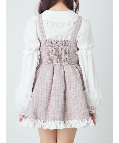 Ank Rouge（アンクルージュ）の「キラキラツイードお姫様ワンピース（ワンピース・レディース・ピンク/ブラック・M）」の9枚目の写真