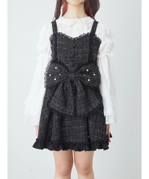 Ank Rouge（アンクルージュ）の「キラキラツイードお姫様ワンピース（ワンピース・レディース・ピンク/ブラック・M）」の11枚目の写真