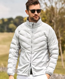 LUXEAKMPLUS（リュクスエイケイエムプラス）の「LUXEAKMPLUS(リュクスエイケイエムプラス)ゴルフ ジャガード織 リブネック パデッド ダウンジャケット (軽量/撥水加工)（ダウンジャケット/コート）」