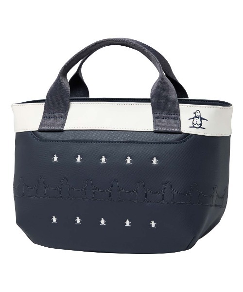MUNSINGWEAR(マンシングウェア)の「合皮素材ペンギン刺繍カートバッグ(ゴルフグッズ・レディース・ブラック/ネイビー・F)」の1枚目の写真