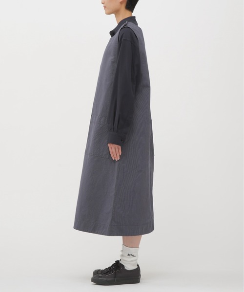 MHL.（エムエイチエル）の「HAIRLINE COTTON WOOL（ワンピース・レディース・ネイビー・1/2）」の2枚目の写真