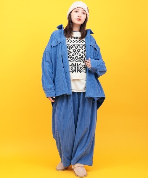 チチカカ(チチカカ)の「Orale! 太コーデュロイシャツジャケット(シャツ/ブラウス・レディース・ブルー/ブラック/アイボリー・FREE)」の10枚目の写真