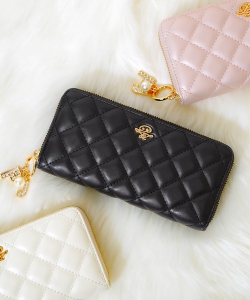 【PAUL & JOE ACCESSOIRES /ポール アンド ジョー アクセソワ 】 QUILTING チャーム付きラウンドロングウォレット