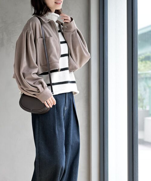 rps(アールピーエス)の「スエードポンチショートブルゾン(ブルゾン・レディース・グレイッシュベージュ/ブラウン/チャコールグレー・フリー)」の15枚目の写真