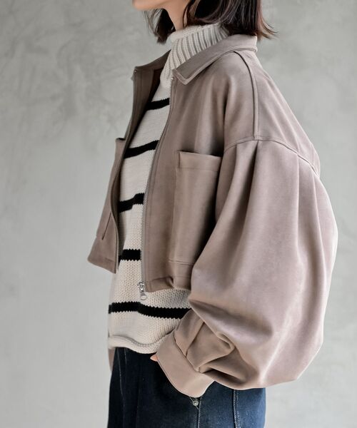 rps(アールピーエス)の「スエードポンチショートブルゾン(ブルゾン・レディース・グレイッシュベージュ/ブラウン/チャコールグレー・フリー)」の19枚目の写真