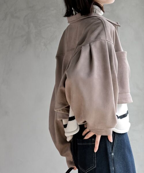 rps(アールピーエス)の「スエードポンチショートブルゾン(ブルゾン・レディース・グレイッシュベージュ/ブラウン/チャコールグレー・フリー)」の9枚目の写真