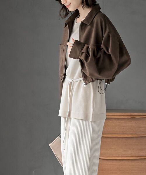 rps(アールピーエス)の「スエードポンチショートブルゾン(ブルゾン・レディース・グレイッシュベージュ/ブラウン/チャコールグレー・フリー)」の11枚目の写真