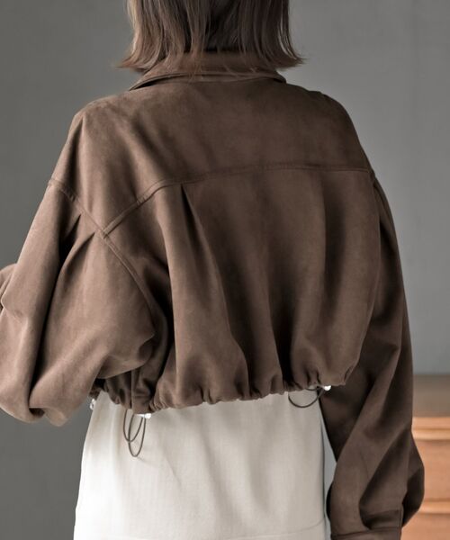 rps(アールピーエス)の「スエードポンチショートブルゾン(ブルゾン・レディース・グレイッシュベージュ/ブラウン/チャコールグレー・フリー)」の5枚目の写真