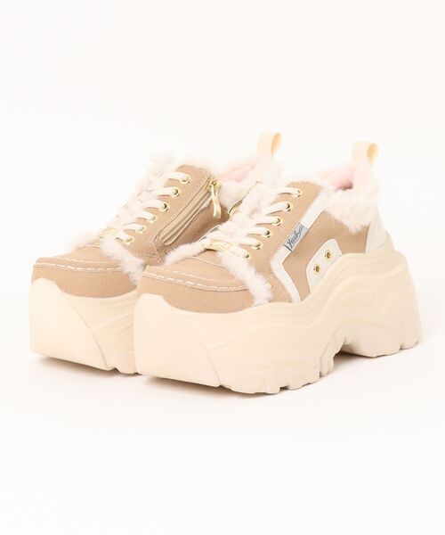 YOSUKE/ヨースケ」厚底レースアップボア付きスニーカー（スニーカー