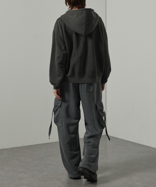 【セール】【Alfred Alex】ヴィンテージ加工ピグメント パッチロゴダブルジップパーカー【セットアップ対応】（パーカー）｜Alfred Alex（アルフレッドアレックス）