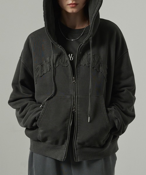 セール】【Alfred Alex】ヴィンテージ加工ピグメント パッチロゴダブル