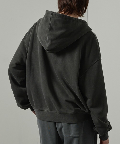 【セール】【Alfred Alex】ヴィンテージ加工ピグメント パッチロゴダブルジップパーカー【セットアップ対応】（パーカー）｜Alfred Alex（アルフレッドアレックス）