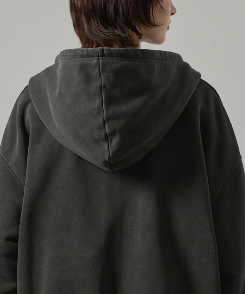 【セール】【Alfred Alex】ヴィンテージ加工ピグメント パッチロゴダブルジップパーカー【セットアップ対応】（パーカー）｜Alfred Alex（アルフレッドアレックス）