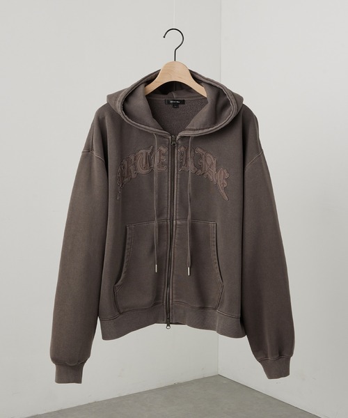 Alfred Alex（アルフレッドアレックス）の「【Alfred Alex】ヴィンテージ加工ピグメント パッチロゴダブルジップパーカー【セットアップ対応】（パーカー・メンズ・ダークブラウン/ブラック/チャコール/ブルー・L/M）」の11枚目の写真