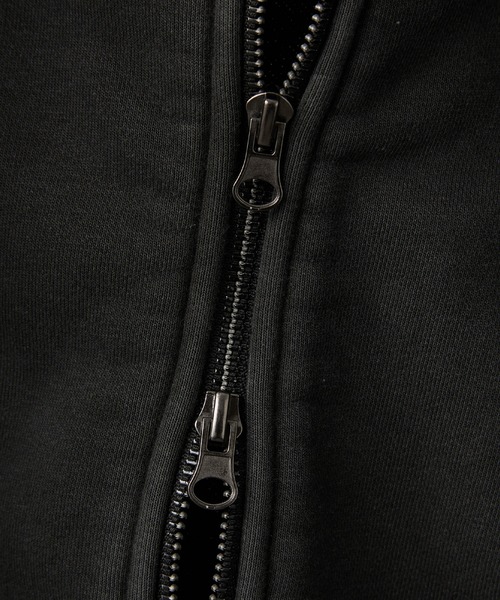 Alfred Alex（アルフレッドアレックス）の「【Alfred Alex】ヴィンテージ加工ピグメント パッチロゴダブルジップパーカー【セットアップ対応】（パーカー・メンズ・ダークブラウン/ブラック/チャコール/ブルー・L/M）」の20枚目の写真