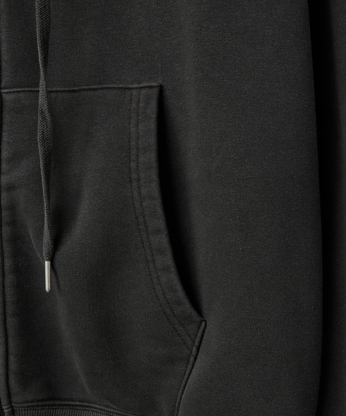 Alfred Alex（アルフレッドアレックス）の「【Alfred Alex】ヴィンテージ加工ピグメント パッチロゴダブルジップパーカー【セットアップ対応】（パーカー・メンズ・ダークブラウン/ブラック/チャコール/ブルー・L/M）」の22枚目の写真