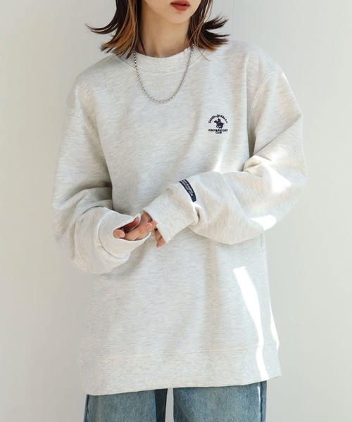 Santa Barbara Polo & Racquet Club(サンタ・バーバラ・ポロ & ラケット・クラブ)の「【Santa Barbara Polo & Racquet Club / サンタバーバラ ポロ & ラケット クラブ】ロゴ刺繍 クルーネック スウェット トレーナー(スウェット・メンズ・オートミール/グリーン/ネイビー/チャコールグレー・M/L/LL)」の3枚目の写真