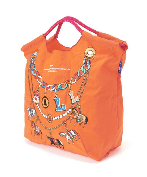Ball&Chain（ボールアンドチェーン）の「Ball&Chain(ボールアンドチェーン) Horse Charm/Mサイズ（エコバッグ/サブバッグ・レディース・ネイビー/ベージュ/オレンジ・F）」の4枚目の写真