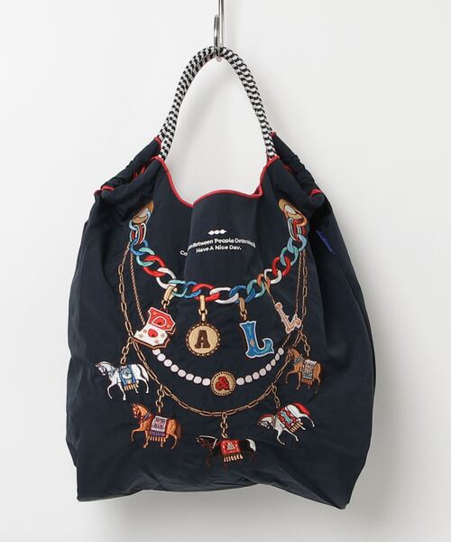 Ball&Chain（ボールアンドチェーン）の「Ball&Chain(ボールアンドチェーン) Horse Charm/Mサイズ（エコバッグ/サブバッグ・レディース・ネイビー/ベージュ/オレンジ・F）」の5枚目の写真