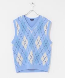 ITEMS URBANRESEARCH | ウール混アーガイルVネックニットベスト(ベスト)